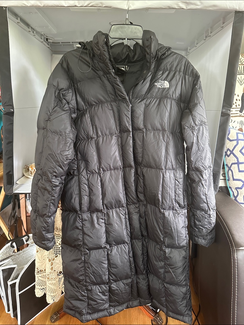 The North Face Womens Black Metropolis Parka Long Puffer Coat Retired 600 down S - Picture 2 of 12